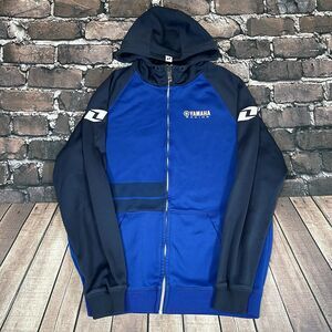 Yamaha Racing One Industries Hoodie Mens Large Blue Sweatshirt Spellout Logo
